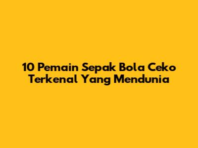 10 Pemain Sepak Bola Ceko Terkenal Yang Mendunia