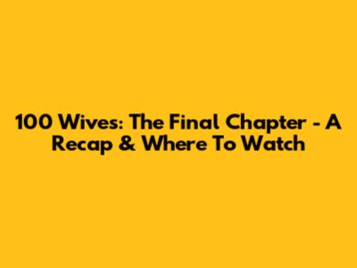 100 Wives: The Final Chapter - A Recap & Where To Watch