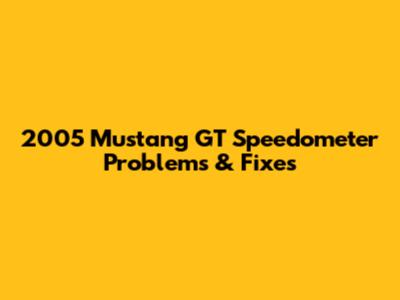 2005 Mustang GT Speedometer Problems & Fixes