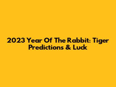 2023 Year Of The Rabbit: Tiger Predictions & Luck