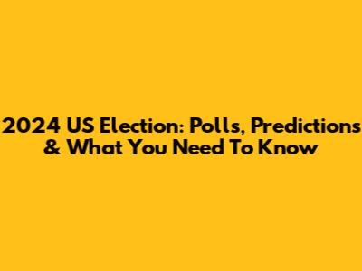 2024 US Election: Polls, Predictions & What You Need To Know