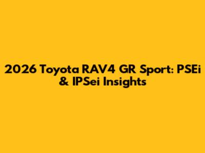 2026 Toyota RAV4 GR Sport: PSEi & IPSei Insights