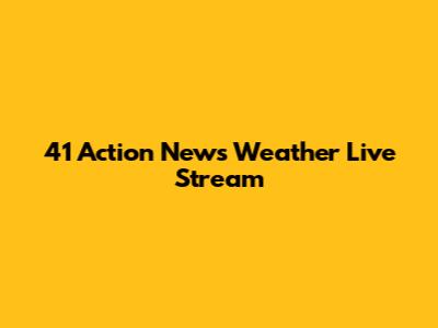 41 Action News Weather Live Stream