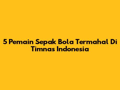 5 Pemain Sepak Bola Termahal Di Timnas Indonesia