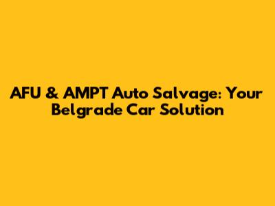 AFU & AMPT Auto Salvage: Your Belgrade Car Solution