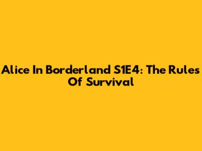 Alice In Borderland S1E4: The Rules Of Survival