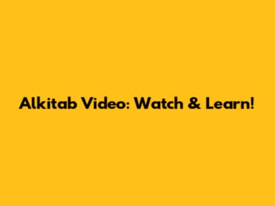 Alkitab Video: Watch & Learn!