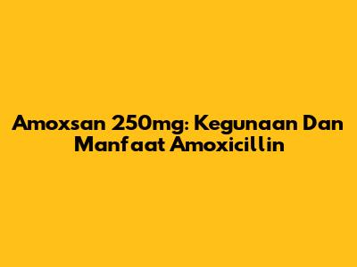 Amoxsan 250mg: Kegunaan Dan Manfaat Amoxicillin