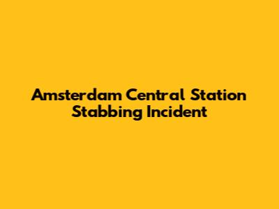Amsterdam Central Station Stabbing Incident
