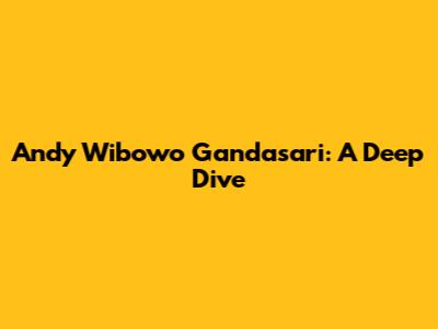 Andy Wibowo Gandasari: A Deep Dive