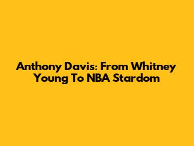 Anthony Davis: From Whitney Young To NBA Stardom