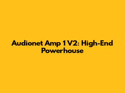 Audionet Amp 1 V2: High-End Powerhouse