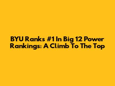 BYU Ranks #1 In Big 12 Power Rankings: A Climb To The Top