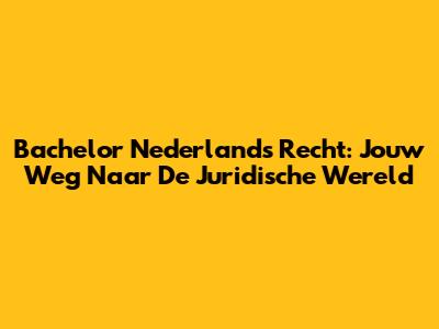 Bachelor Nederlands Recht: Jouw Weg Naar De Juridische Wereld