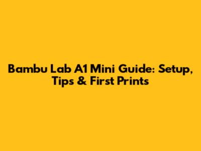 Bambu Lab A1 Mini Guide: Setup, Tips & First Prints