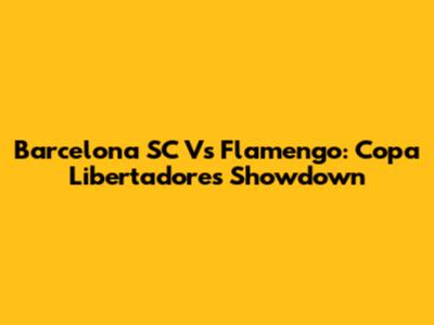 Barcelona SC Vs Flamengo: Copa Libertadores Showdown