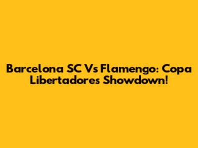 Barcelona SC Vs Flamengo: Copa Libertadores Showdown!