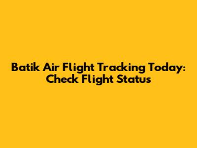 Batik Air Flight Tracking Today: Check Flight Status