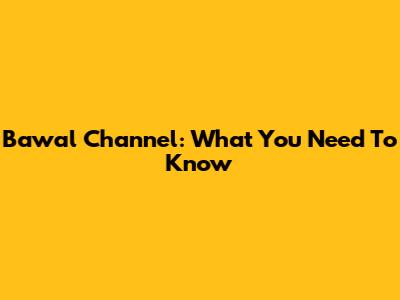 Bawal Channel: What You Need To Know