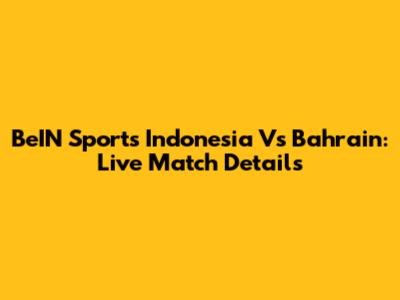 BeIN Sports Indonesia Vs Bahrain: Live Match Details