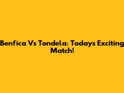 Benfica Vs Tondela: Today's Exciting Match!