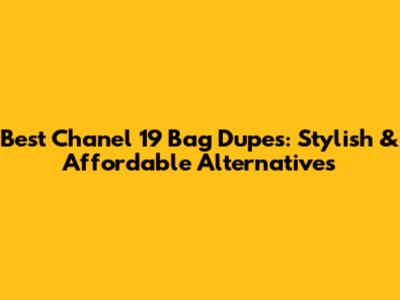 Best Chanel 19 Bag Dupes: Stylish & Affordable Alternatives