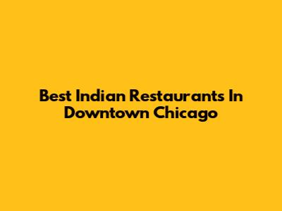 Best Indian Restaurants In Downtown Chicago