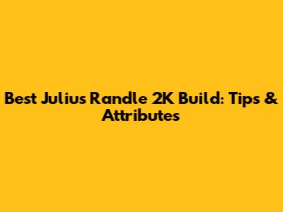 Best Julius Randle 2K Build: Tips & Attributes