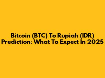 Bitcoin (BTC) To Rupiah (IDR) Prediction: What To Expect In 2025