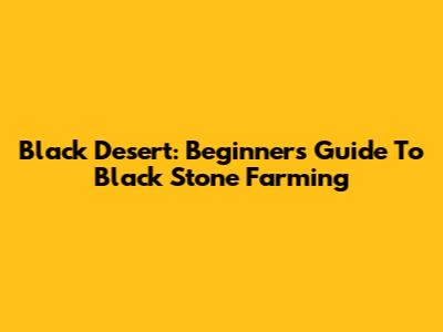 Black Desert: Beginner's Guide To Black Stone Farming