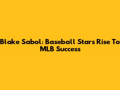 Blake Sabol: Baseball Star's Rise To MLB Success