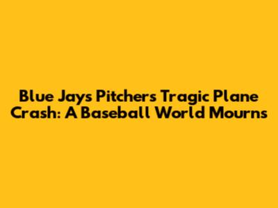 Blue Jays Pitcher's Tragic Plane Crash: A Baseball World Mourns