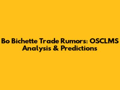 Bo Bichette Trade Rumors: OSCLMS Analysis & Predictions