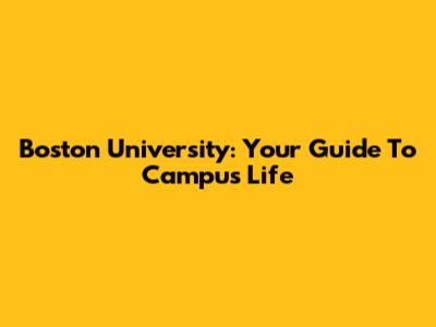 Boston University: Your Guide To Campus Life
