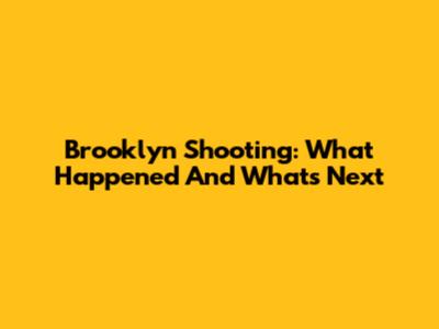 Brooklyn Shooting: What Happened And What's Next