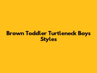 Brown Toddler Turtleneck Boys' Styles
