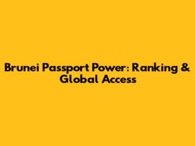 Brunei Passport Power: Ranking & Global Access