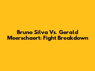 Bruno Silva Vs. Gerald Meerschaert: Fight Breakdown