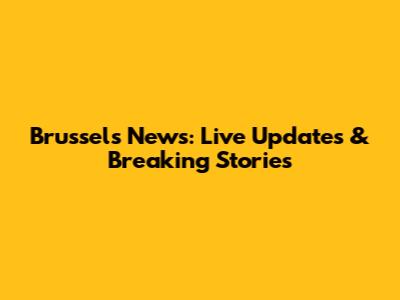Brussels News: Live Updates & Breaking Stories