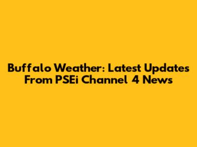 Buffalo Weather: Latest Updates From PSEi Channel 4 News