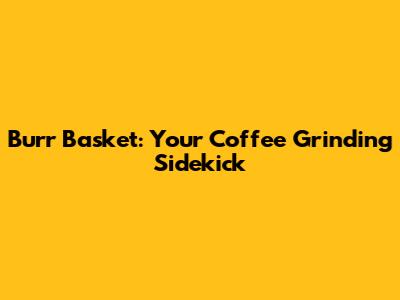 Burr Basket: Your Coffee Grinding Sidekick