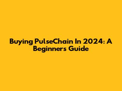Buying PulseChain In 2024: A Beginner's Guide