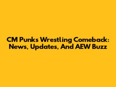 CM Punk's Wrestling Comeback: News, Updates, And AEW Buzz