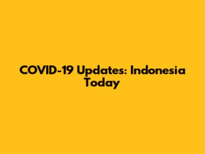 COVID-19 Updates: Indonesia Today
