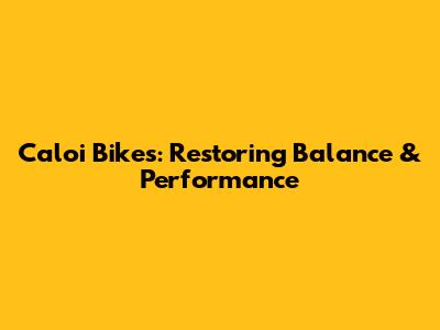 Caloi Bikes: Restoring Balance & Performance