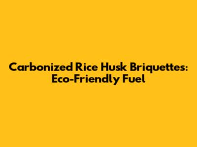 Carbonized Rice Husk Briquettes: Eco-Friendly Fuel