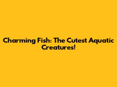 Charming Fish: The Cutest Aquatic Creatures!