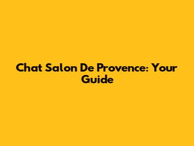 Chat Salon De Provence: Your Guide
