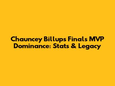 Chauncey Billups' Finals MVP Dominance: Stats & Legacy