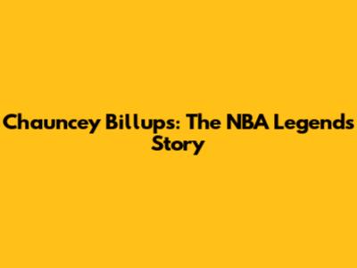 Chauncey Billups: The NBA Legend's Story